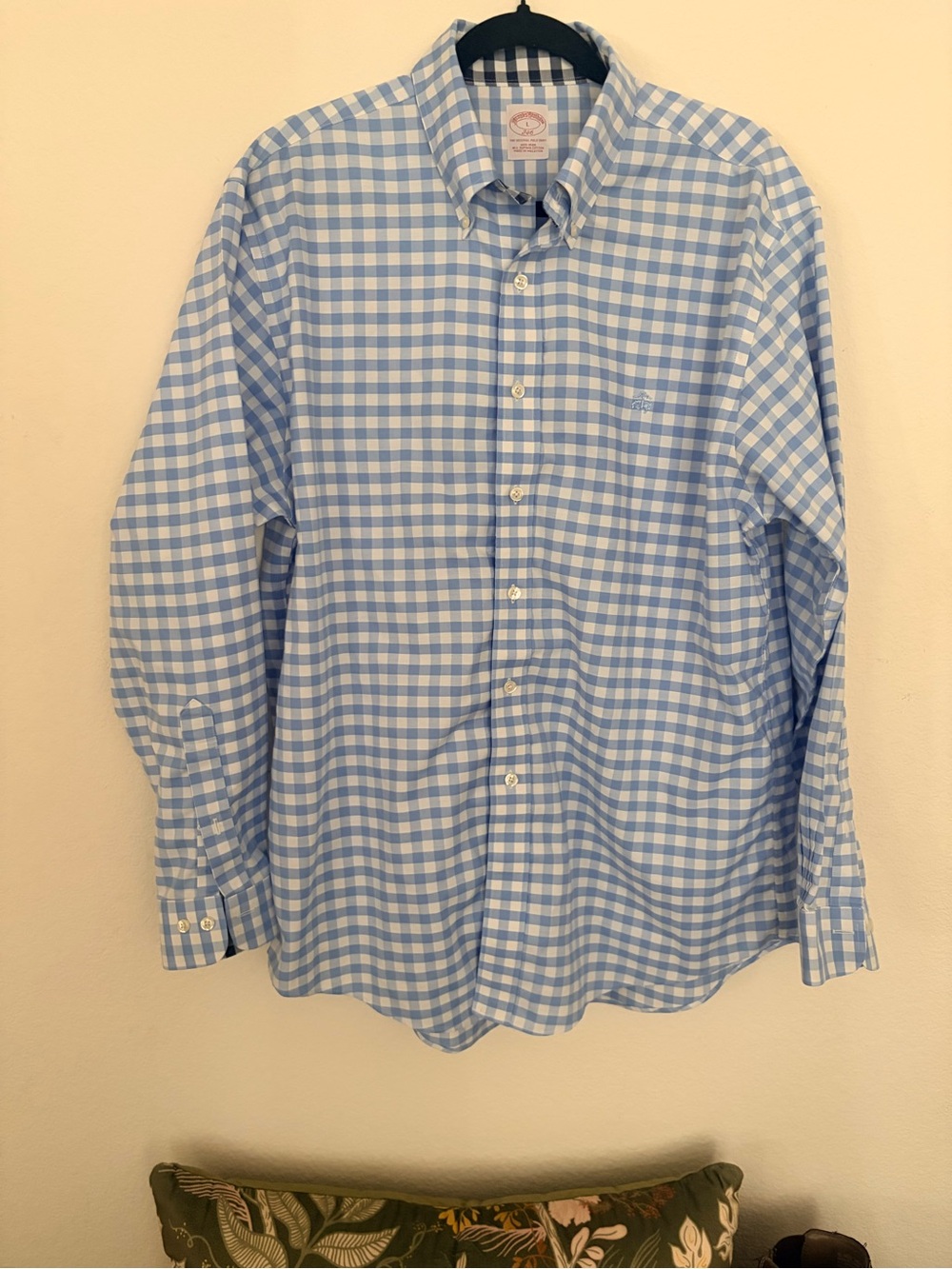 Brooks Brothers Light Blue and White Gingham Button-Down Shirt